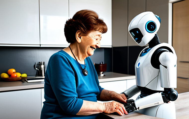 가정용 로봇의 신뢰성 확보 방안 - Home Security Robot**

"A sleek, modern home security robot patrolling a brightly lit, contemporary ...